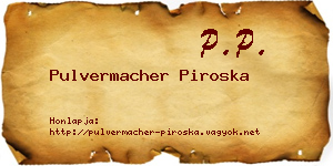 Pulvermacher Piroska névjegykártya